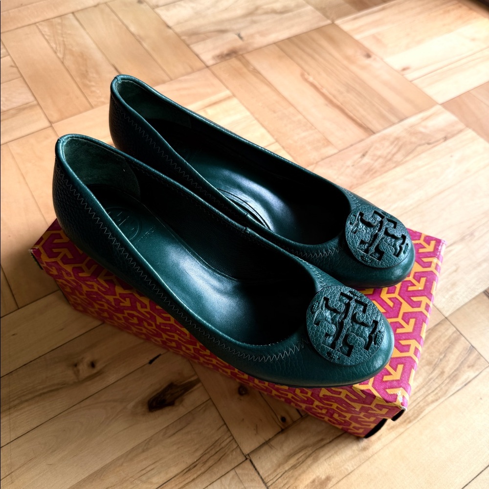 Tory Burch Wedge Tumbled Leather Shoes